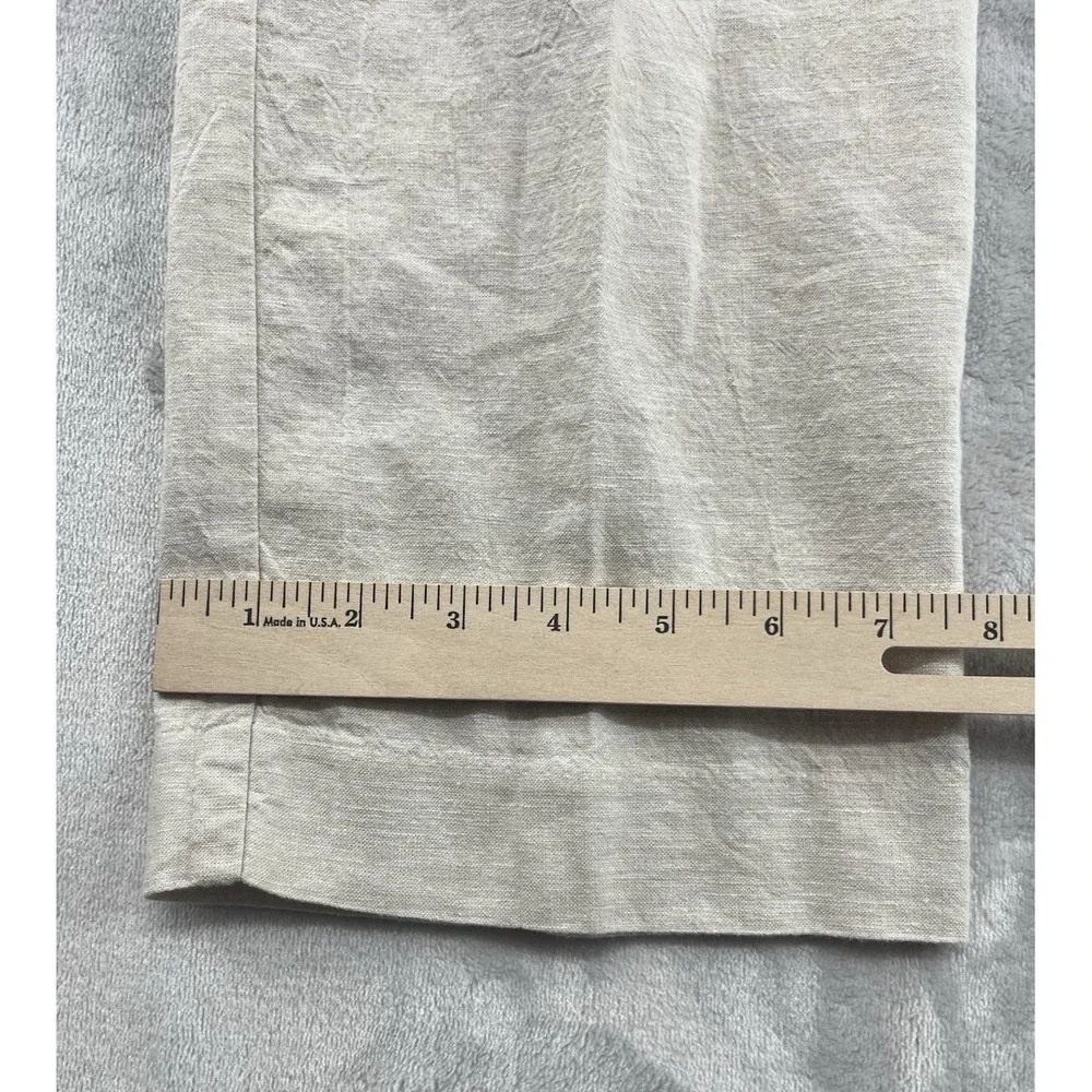 Perry Ellis Portfolio Dress Pants Men 36x32 Natural Linen Slim Fit Linen Blend